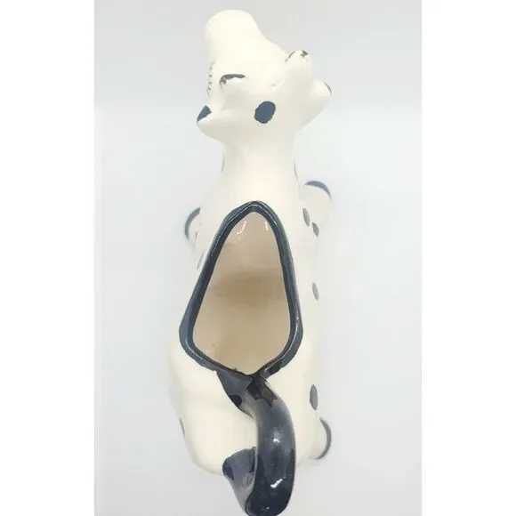 Vintage White With Black Spots Cow Creamer Hand Painted By Isabelle - Picture 5 of 6